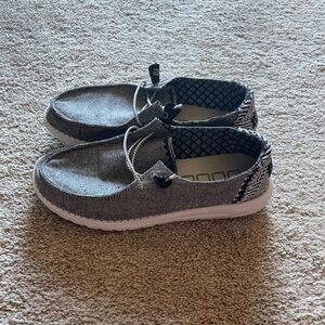 Women’s size 8 Hey Dudes, worn one time. Great deal. See pics:)